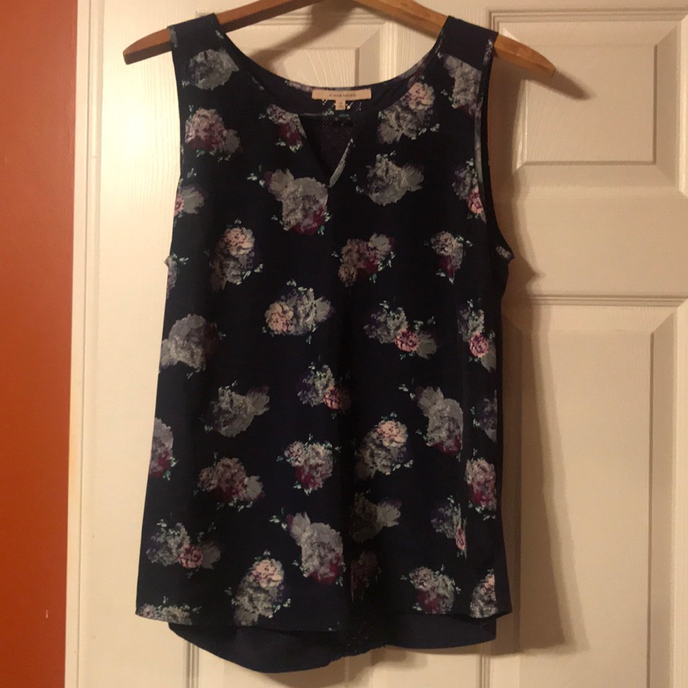 Navy Floral Top